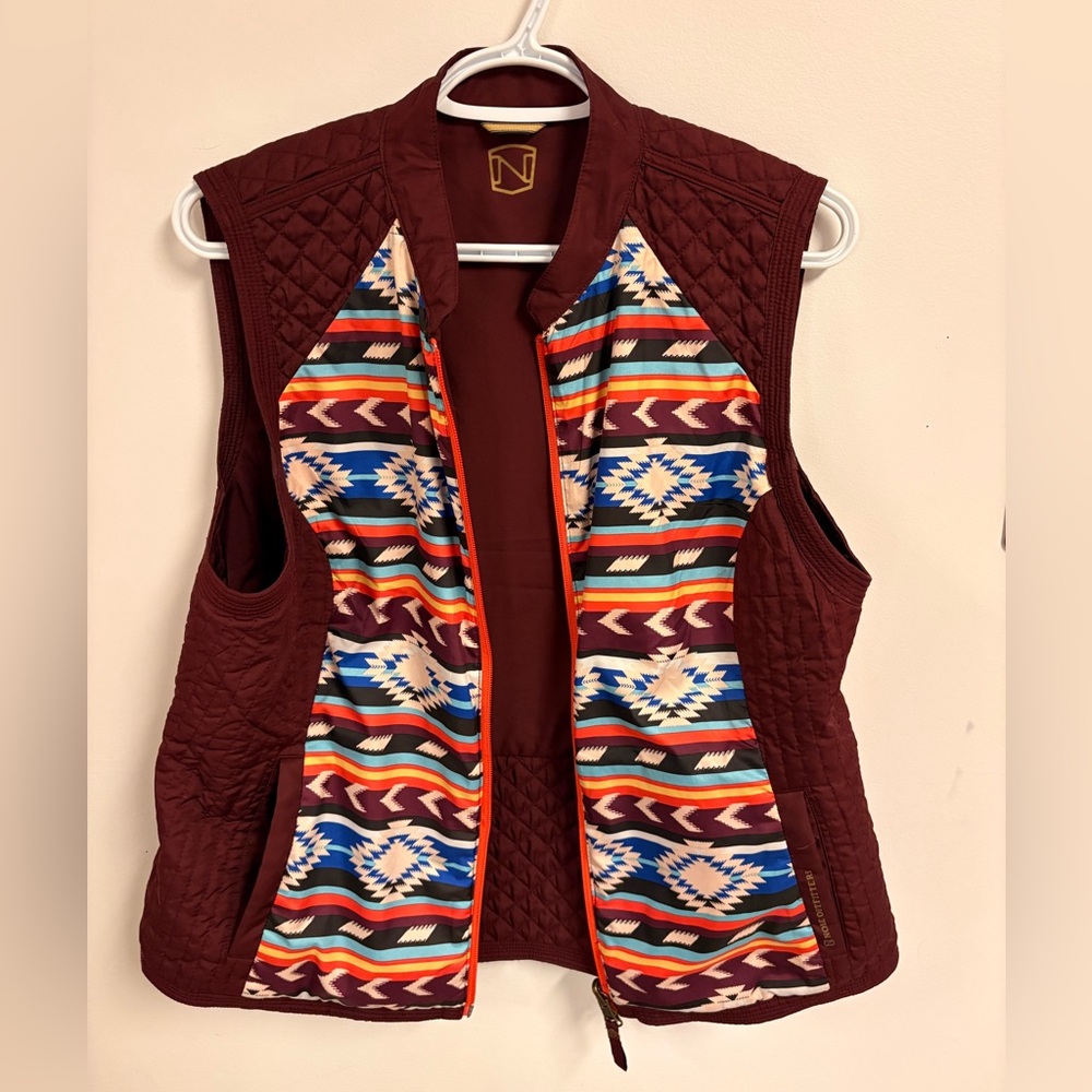 Women's Quilted Vest with Colorful Pattern